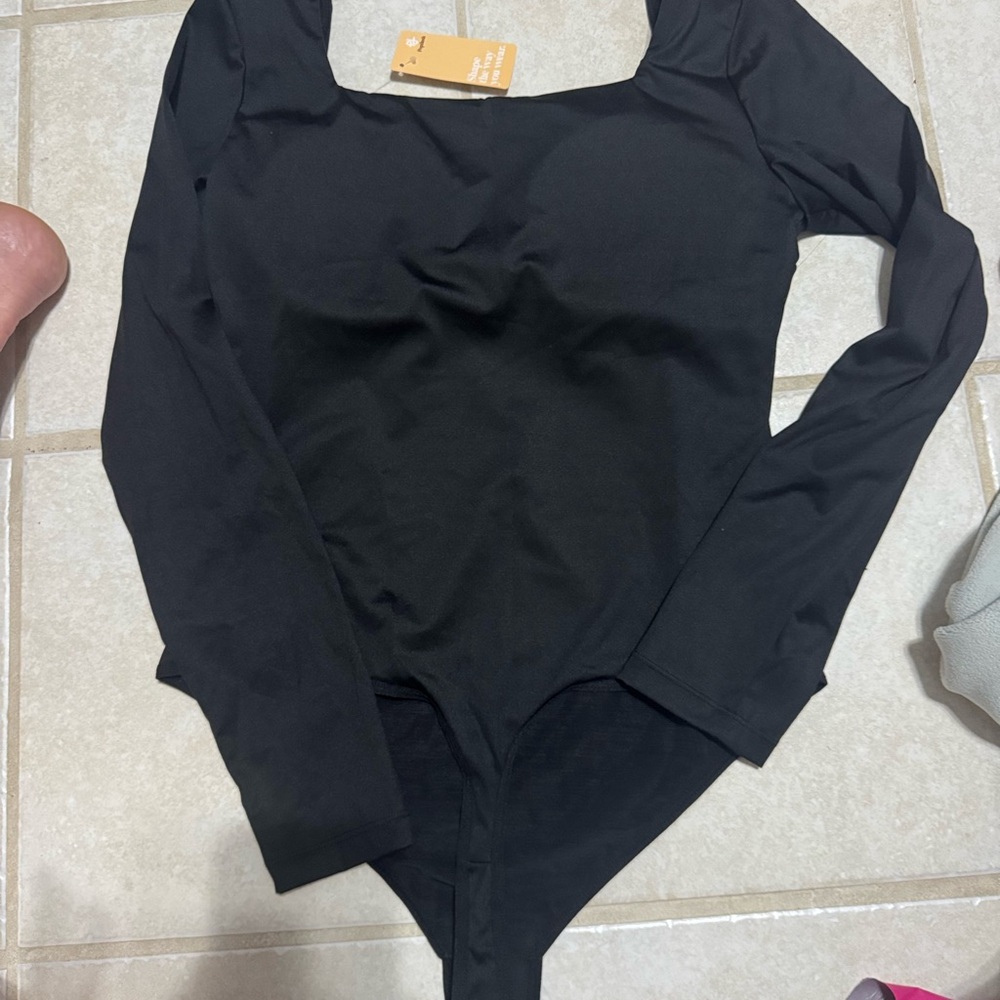 Chic Black Long Sleeve Bodysuit